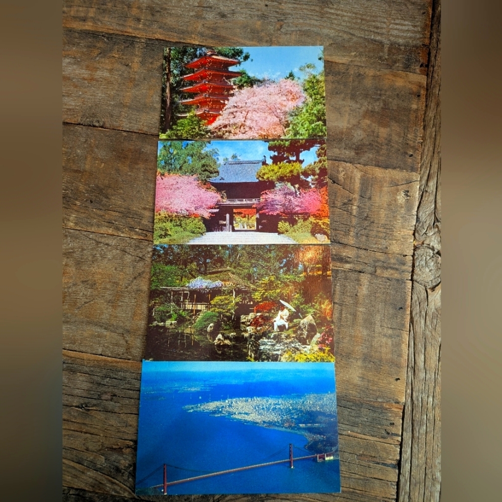 San Franscisco‎ Vintage Postcards Unused Gloss Japanese Tea Golden Gate Bridge
